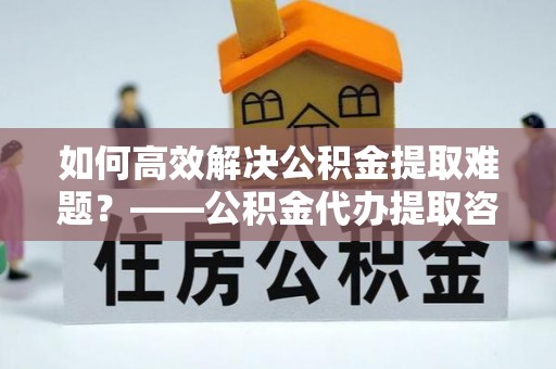 湛江如何高效解决公积金提取难题？——公积金代办提取咨询服务全解析