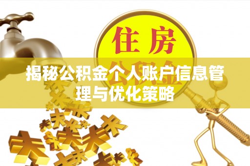 湛江揭秘公积金个人账户信息管理与优化策略