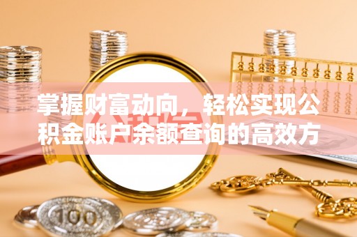 湛江掌握财富动向，轻松实现公积金账户余额查询的高效方式