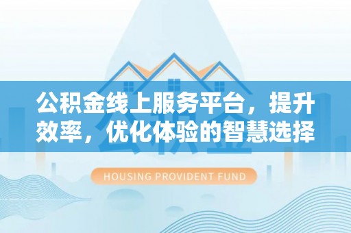 湛江公积金线上服务平台，提升效率，优化体验的智慧选择