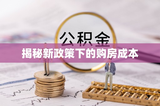 湛江揭秘新政策下的购房成本