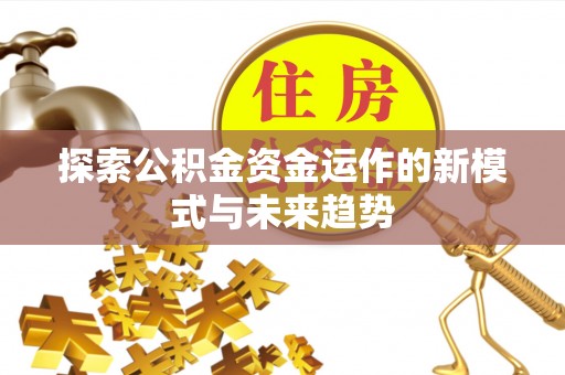 湛江探索公积金资金运作的新模式与未来趋势