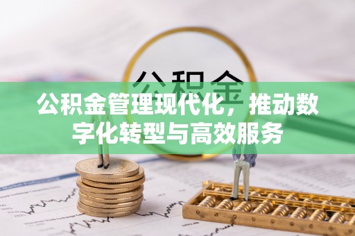 湛江公积金管理现代化，推动数字化转型与高效服务