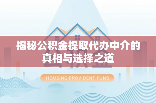 湛江揭秘公积金提取代办中介的真相与选择之道