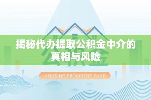湛江揭秘代办提取公积金中介的真相与风险