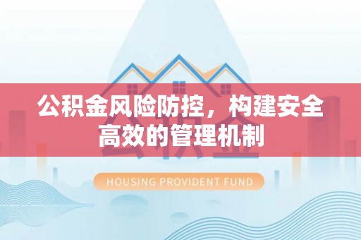 湛江公积金风险防控，构建安全高效的管理机制